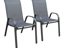 Fauteuil jardin textilène "Cordoba" Phoenix Lot de 2 Anthracite