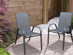 Fauteuil jardin textilène "Cordoba" Phoenix Lot de 2 Anthracite