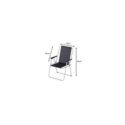 Fauteuil piccolo de camping pliable - O'Camp - Noir - Dimensions : 57 x 55 x 80 cm