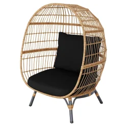 Fauteuil œuf Apolima GoodHome rotin l.114,5 x H.151 c P.109,5cm
