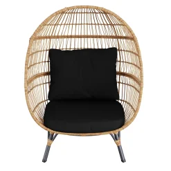 Fauteuil œuf Apolima GoodHome rotin l.114,5 x H.151 c P.109,5cm
