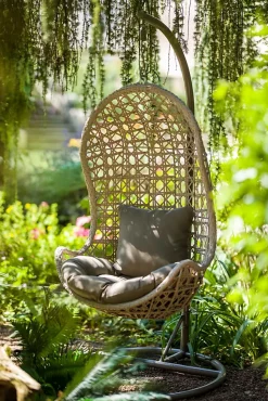Fauteuil œuf suspendu Futuna Jardiline blanc l.80 x P.60 x H.180cm