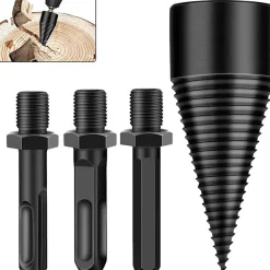 Fendeurs de bches,42mm Foret de Fendeuse de Bois,Fendeur de Bois Conique pour Perceuse à Bois et Fraise à Bois,Durable Outil De Br