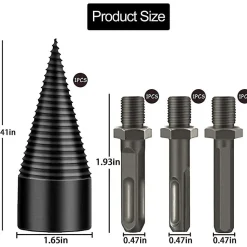 Fendeurs de bches,42mm Foret de Fendeuse de Bois,Fendeur de Bois Conique pour Perceuse à Bois et Fraise à Bois,Durable Outil De Br