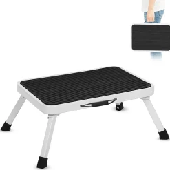FISHTEC - Marchepied pliant antidérapant 150 kg - 46x32x17 cm - Acier - Patins caoutchouc - Compact 4 cm