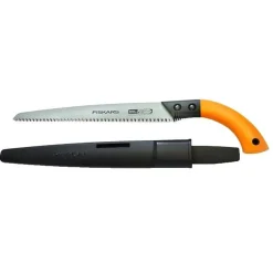 FISKARS Grande scie de jardin à lame fixe avec étui SW84 lame 330mm
