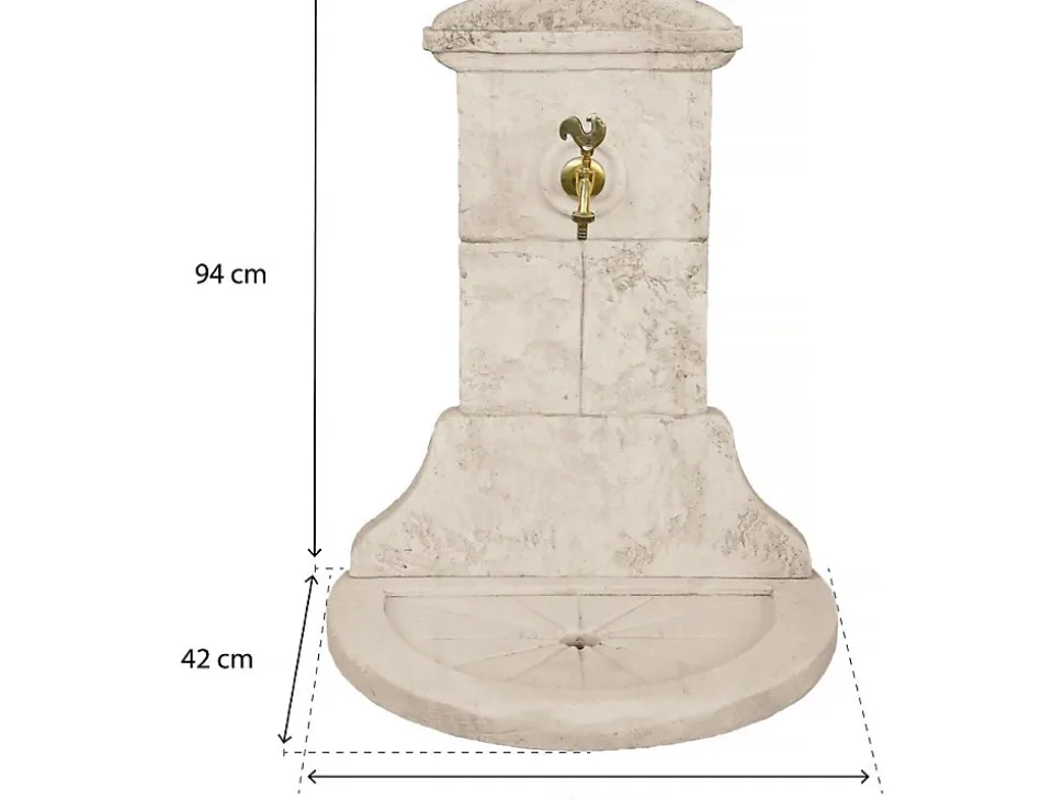 Fontaine "CHANTILLY" - en pierre reconstituée - 60 x 42 x 94 cm