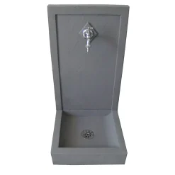 Fontaine de jardin Avalon grise en pierre reconstituée H.76 cm
