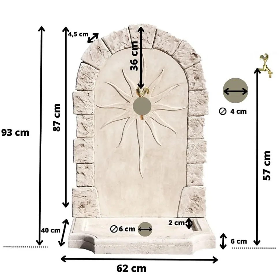 Fontaine de jardin Calypso en pierre reconstituée