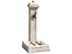 Fontaine de jardin Colonne Longchamp en pierre reconstituée