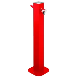 Fontaine de jardin en aluminium avec robinet coloris rouge l.25 x P.26 x H.100 cm