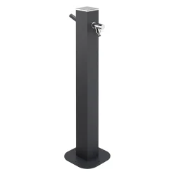 Fontaine de jardin en aluminium avec robinet coloris anthracite l.25 x P.26 x H.100 cm