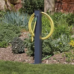 Fontaine de jardin en aluminium avec robinet coloris anthracite l.25 x P.26 x H.100 cm