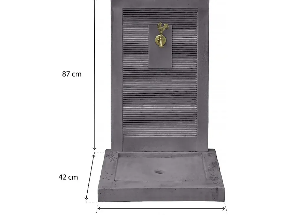 Fontaine "ETNA" en pierre 57 x 42 x 87 cm Grise