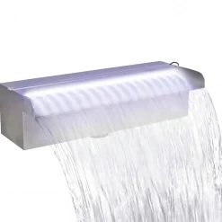 Fontaine rectangulaire de piscine avec LED Inox 30 cm