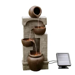 Fontaine solaire LED en polyrésine, marron Teamson Home