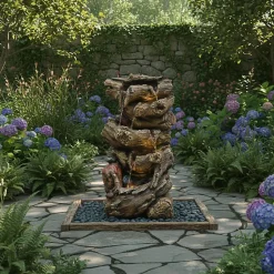 Fontaine Sylvia Art-Pond 28x22x48 cm avec éclairage LED blanc chaud et pompe 250L/h