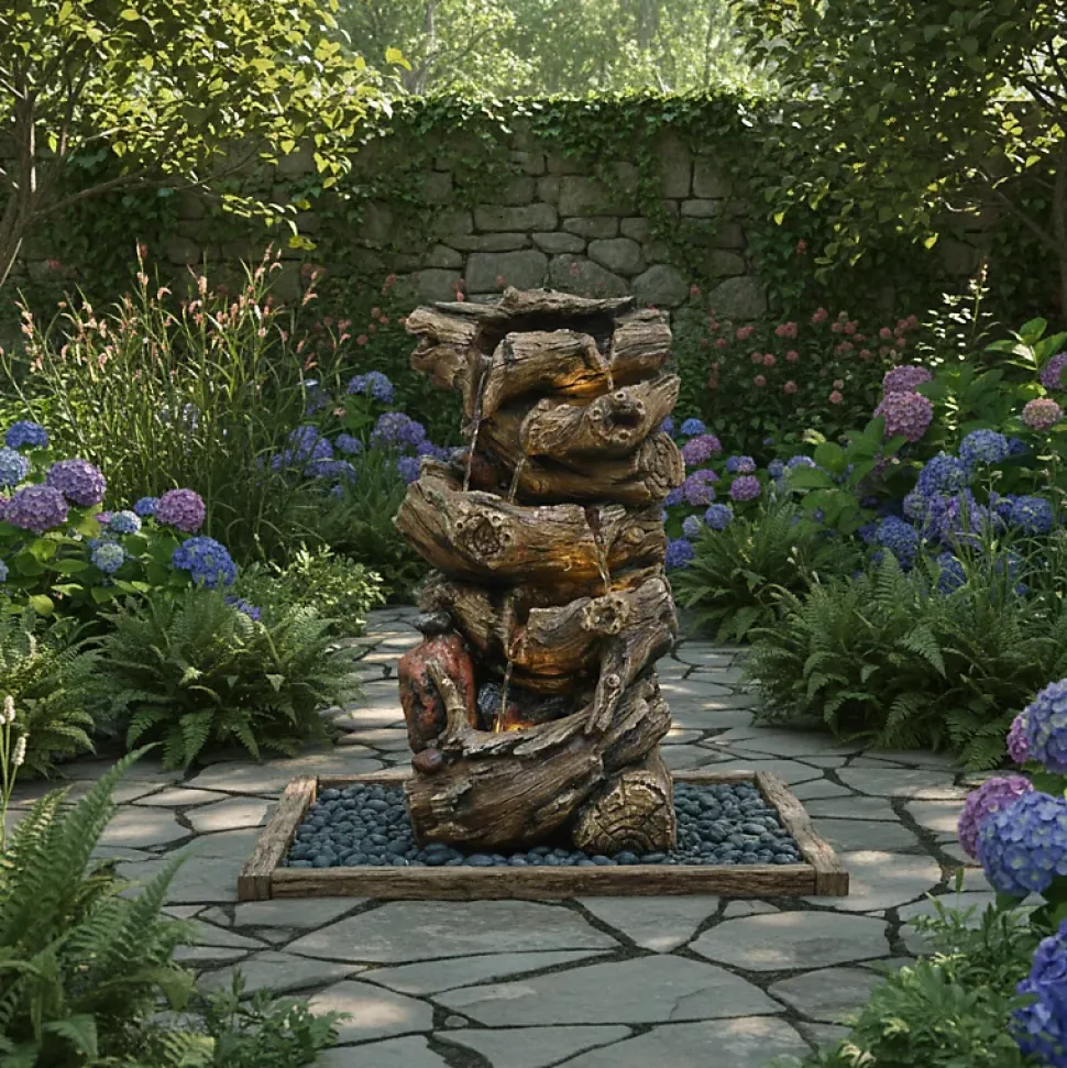 Fontaine Sylvia Art-Pond 28x22x48 cm avec éclairage LED blanc chaud et pompe 250L/h