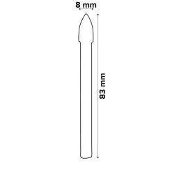 Foret pour carrelage et verre 8 mm Universal