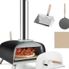 Four à Pizza Extérieur Pied Pliable Feu au Bois 33cm Cheminée Amovible