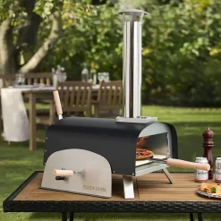 Four à Pizza Extérieur Pied Pliable Feu au Bois 33cm Cheminée Amovible