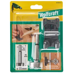 Fraise anti-éclats Wolfcraft Ø35 mm + guide charnière
