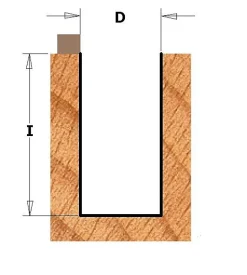 Fraise carbure à rainurer et défoncer CMT diamètre 8 mm - Longue