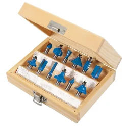 Fraises de Défonceuse TCT 8 mm - Lot de 12 Pièces - Précision et Performance Optimale - Silverline