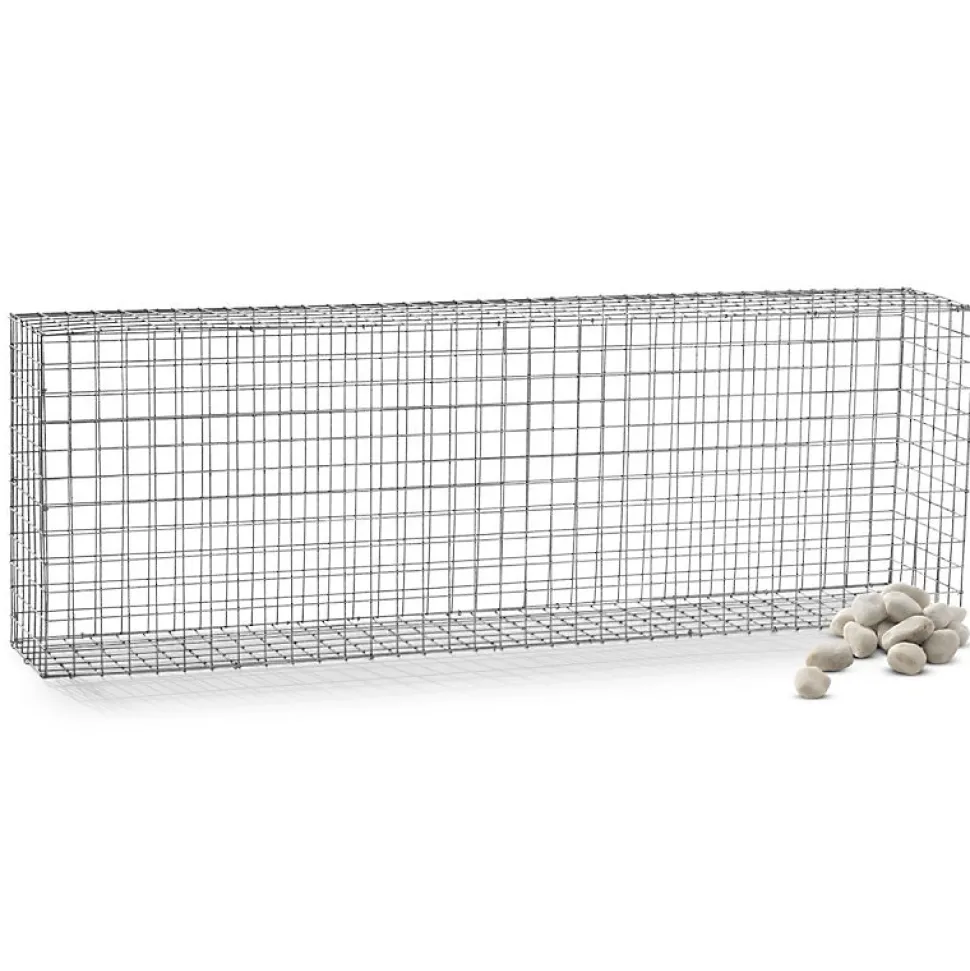 Gabion acier galvanisé L180 x H60 x Pr.30 cm tirants et crampons inclus