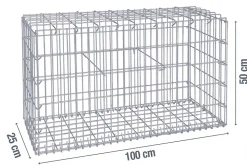 Gabion décoratif en acier 100x50x25cm
