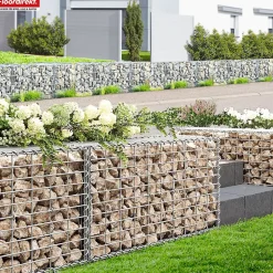 Gabion de jardin Lenox en acier galvanisé Mailles : 5 x 10 cm, 5 tailles au choix, modèle 100 x 30 x 30 cm