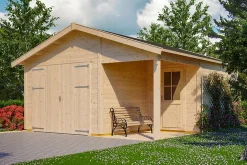 Garage bois SKAN HOLZ Varberg 2, 500x525cm, 45mm, non traité