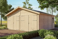 Garage bois SKAN HOLZ Varberg 3, 570x525cm, 45mm, non traité
