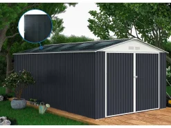 Garage métal " Houston" 18,56 m² avec panneau solaire Anthracite
