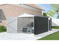 Garage métal "Houston" 15,36 m² Anthracite