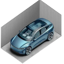 Garage Métal 19,52m² Jarama - 576x338x243cm - Abri voiture extérieur - Grande porte enroulable - Entrée piétonne latérale