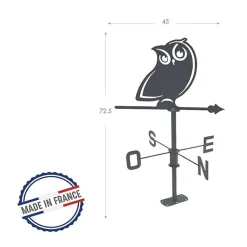 Girouette Hibou - 45x72,5 cm - anthracite