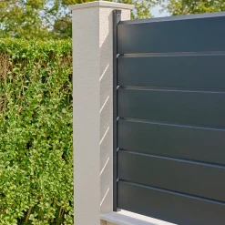Glissière vendue par 2 en aluminium anthracite pour départ mural Neva Klikstrom, hauteur unitaire 95cm