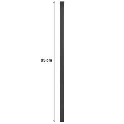 Glissière vendue par 2 en aluminium anthracite pour départ mural Neva Klikstrom, hauteur unitaire 95cm