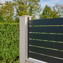 Glissière vendue par 2 en aluminium anthracite pour départ mural Neva Klikstrom, hauteur unitaire 95cm