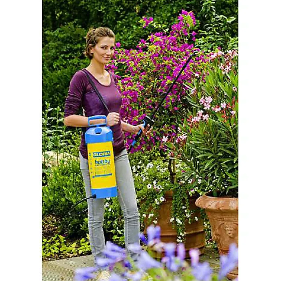 Gloria Hobby Exclusiv 000262.0000 pulvérisateur à pression 5 l, manomètre intégré, tube télescopique