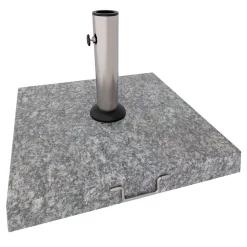 Gravita - Socle pour Parasol de Jardin Carré 45x45 cm 35 kg en Pierre avec Roulettes Gris