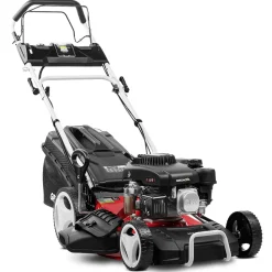 Greencut GLM770XE - Tondeuse à gazon à essence 165cc 6hp, autopropulsée, lame double face 18", coupe réglable et panier de 55L