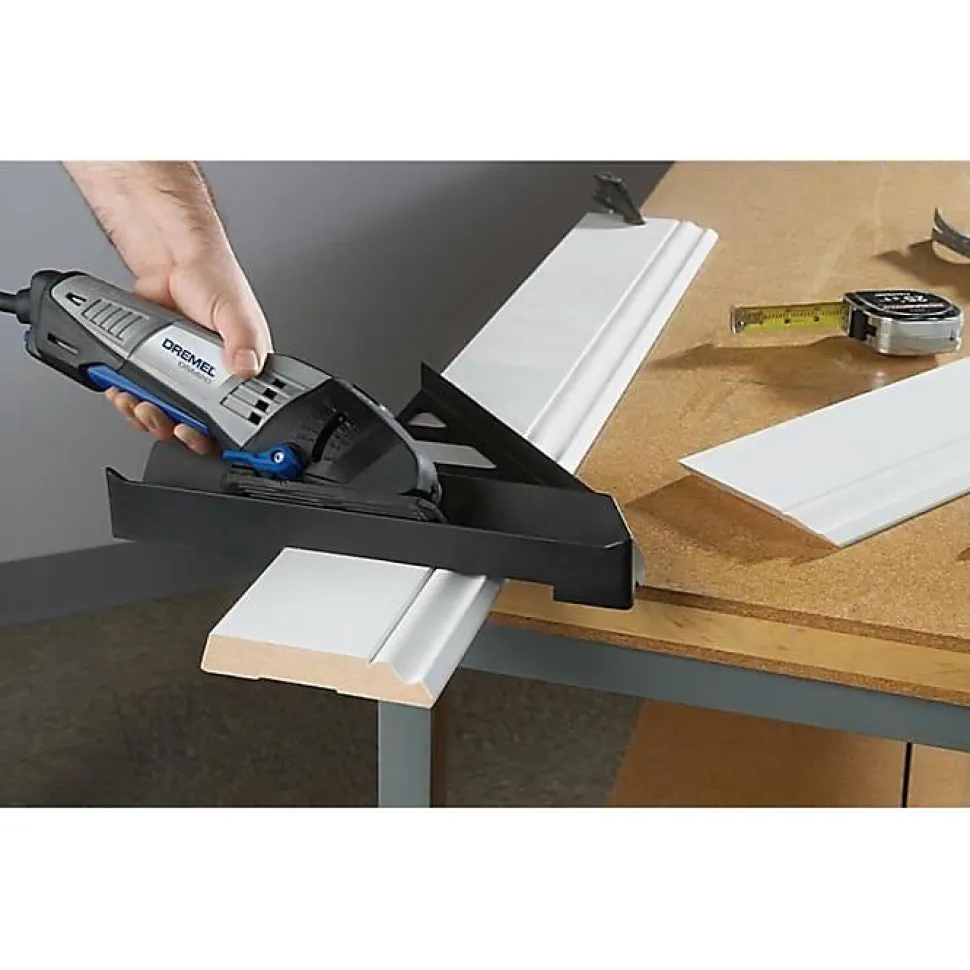 Guide de découpe DREMEL S840 - pour scie compacte DSM20 - découpes en onglet, biseau et droites