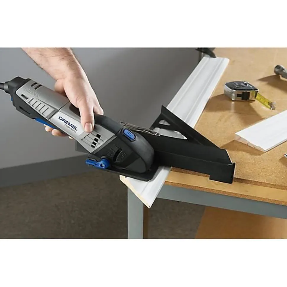 Guide de découpe DREMEL S840 - pour scie compacte DSM20 - découpes en onglet, biseau et droites