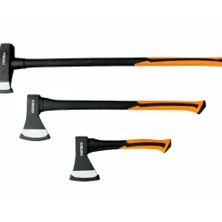 Hachettes bois acier forgé - FUXTEC FX-AX3 - set hachette 36cm + hache 69cm + hache de fendage 91cm