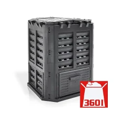 Hecht 3060 Composteur pour jardin 360L déchets de pelouse Boite de compostage 69 x 69 x 84 cm