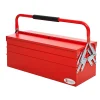 HOMCOM Boite à outils métallique - coffret à outils - caisse à outils 3 niveaux 5 plateaux rétractables - tôle acier rouge