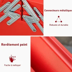 HOMCOM Boite à outils métallique - coffret à outils - caisse à outils 3 niveaux 5 plateaux rétractables - tôle acier rouge