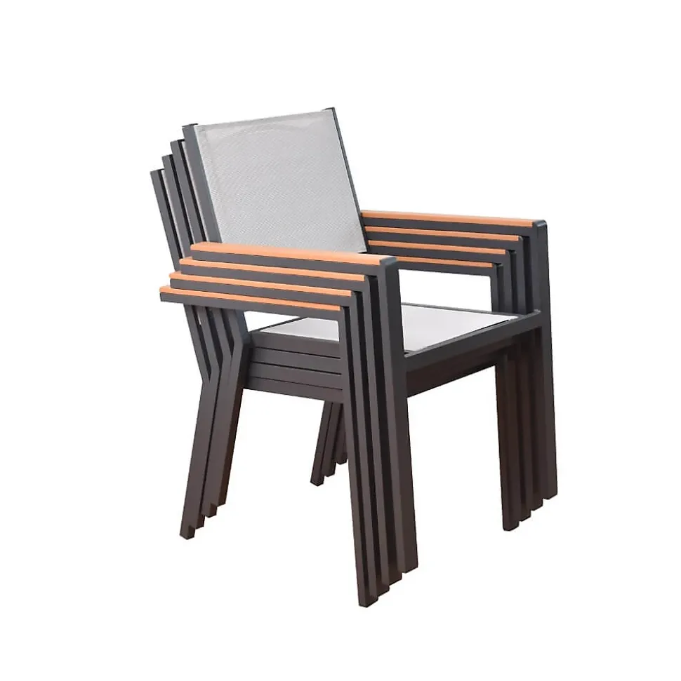 HOME DELUXE Chaise de jardin empilable SEDIA - 1 pièce Chaise empilable, chaise de balcon, chaise de terrasse